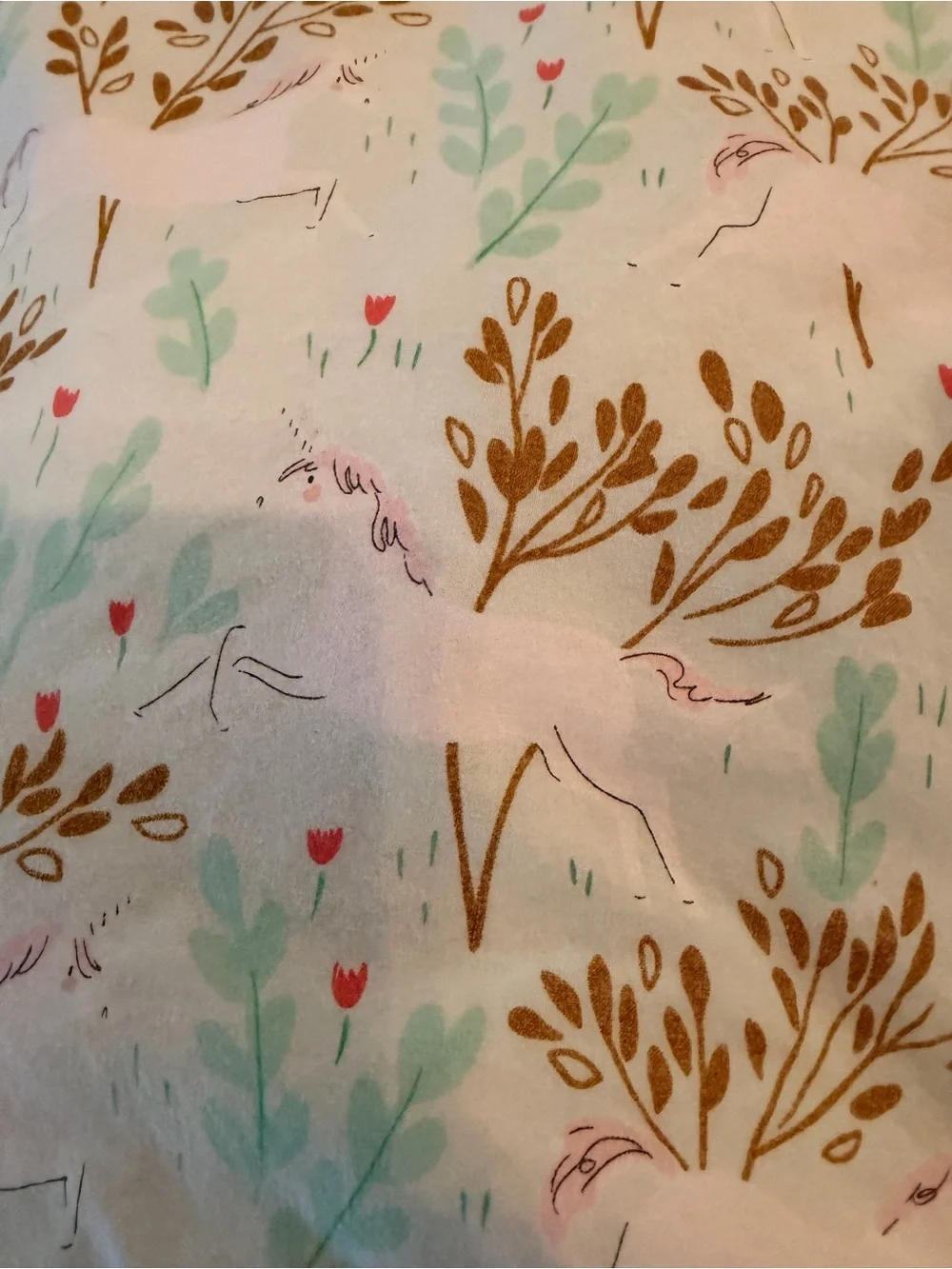 Pottery Barn Kids Duvet and Duvet Cover with Gold & Mint Botanical Print